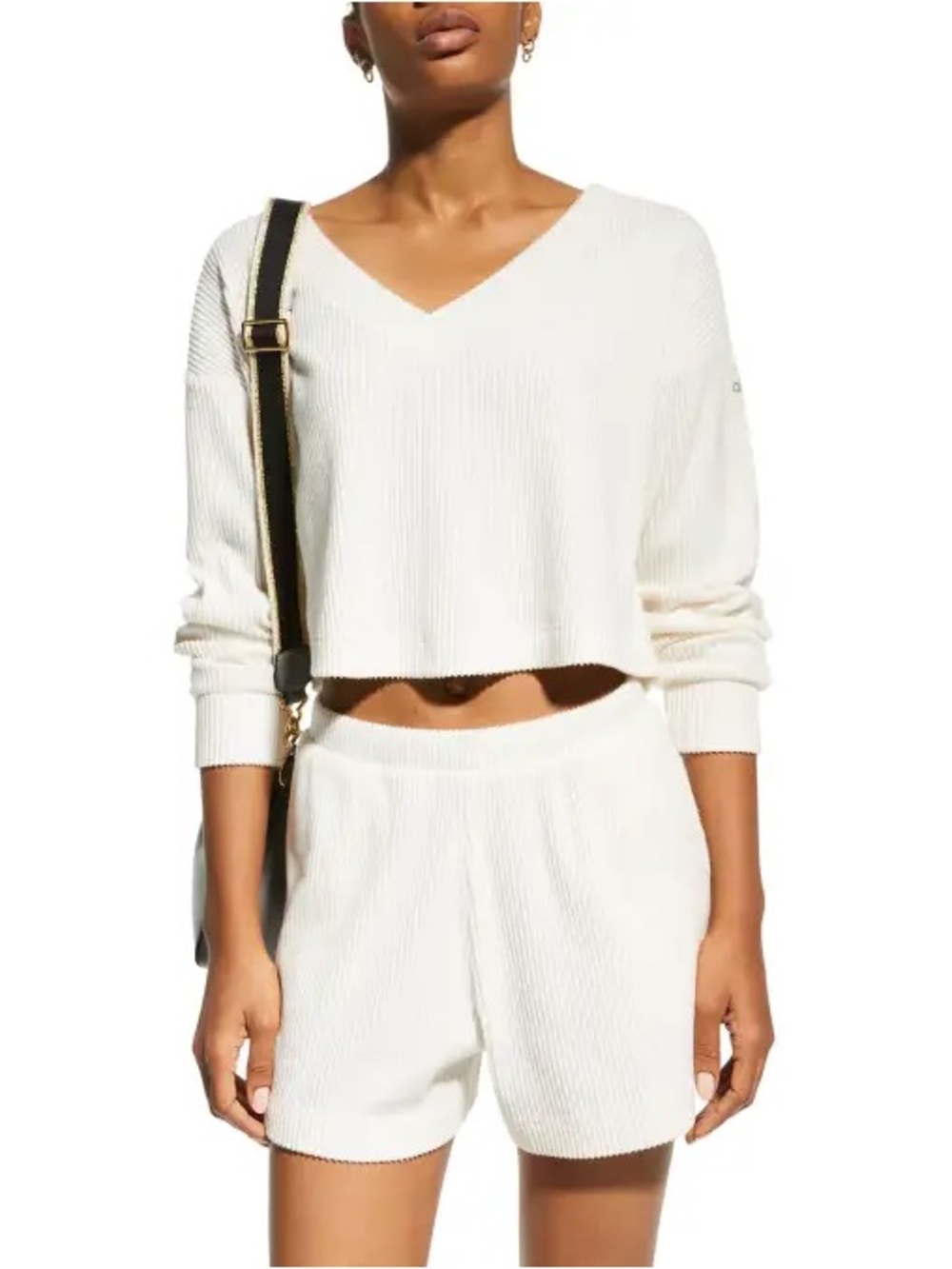 Alo Yoga Muse Ribbed V-Neck Pullover